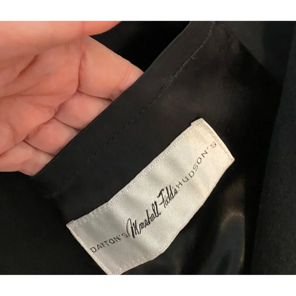Lauren Ralph Lauren Black Wool Double-Breasted Overcoat Size 42 Long - Picture 7 of 15